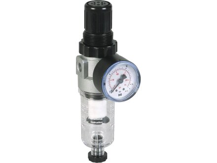 Filterdruckregler G 45505 FR-H-G1/8i-16-0,1/3-PC-M-ST0 - Filterregler Baureihe Standard 0 mit manuellem/halbautomatischem Kondensatablass und Manometer