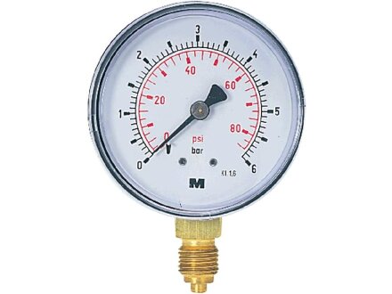 Manometer Gehäuse-Ø 63 mm MT-63-1/0B-G1/4a-R-RF-S - Standard-Rohrfeder-Manometer Nenngröße radial