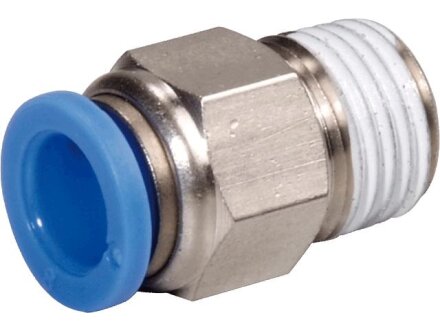 Male Connector, hose 6mm, thread R1 / 4a, STVS-QCK-R1 / 4a-6-MSV-S-M120