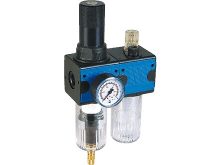 Wartungseinheit G 45323 WE2-HA-G1/2i-16-0,5/16-PC-AK10-B3 - 2-teilig Baureihe Bloc 3 abschließbar mit automatischem Kondensatablass und Manometer