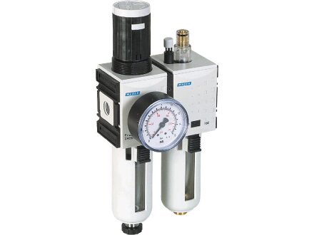 Wartungseinheit G 45383 WE2-H-G1/4i-16-0,5/8-ZS-MHA-PB1 - 2-teilig Baureihe ProBloc 1 mit manuellem/halbautomatischem Kondensatablass und Manometer