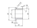 Glijlager met kraag (vorm F) GFM-0608-08 / Ø d1 (mm) = 6 mm / buitendiameter d2 (mm) = 8 mm / lagerlengte b1 (mm) = 8 mm