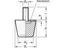 Aanslagbuffer, Ø32 met schroef, M8x10, hardheid 55