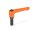 Adjustable clamping levers just with screw, M4x25 / orange