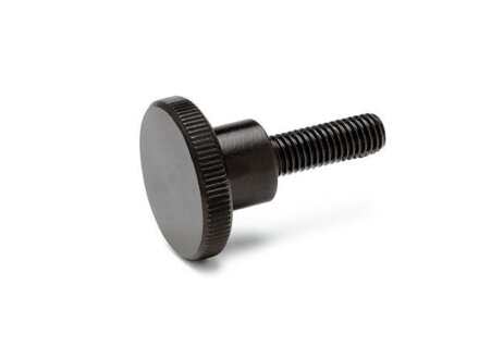 High burnished knurled screw, M5x16mm, steel