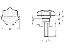 Sterngriffschraube (Thermoplast), Durchmesser 25mm / Gewinde M5x15