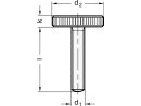 Flat thumbscrew burnished steel, M4x25mm
