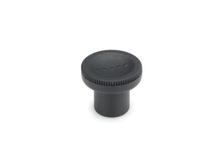 bouton moletée ELESA, noir gris, diamètre 25 mm, M6