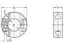 Anello di regolazione in plastica, diviso, diametro interno 20 mm