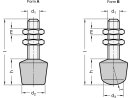 Tornillo de presión con tope de goma, acero galvanizado, superficie de presión recta, M6x35