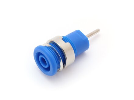 Zócalo de seguridad incorporado, contacto de soldadura para placas de circuito impreso, PU 10 piezas, color azul