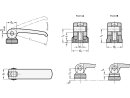 argent excentrique, long de 82 mm, le disque de support rigide, M8 filetage intérieur