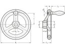 Volante de acero inoxidable, diámetro 100 mm / diámetro interior 10 mm sin ranura / sin mango