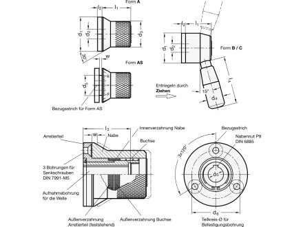 Drehknopf mit Druckschraube oder  - DOLD Mechatronik