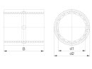 boccola guida lineare drylin® R RJUM-02-20 / d1 = 20 / d2 = 28 / foro di montaggio Ø H7 [mm] = 28