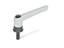 adjustable clamping levers with clamping force gain and...
