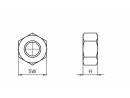 Zeskantmoer DIN 934 / ISO 4032, M6, roestvast staal A2