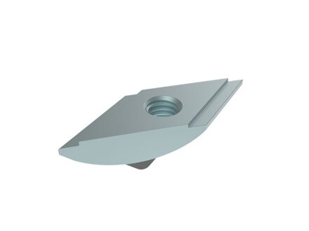 Rhombus slot nut, with web 8, M6, 10.8x4.1mm, 45°, with spotted spring plate