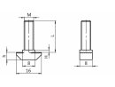 T-kopschroef, M6x60, sleuf 8, lijfhoogte 1,5 mm, staal, verzinkt