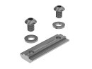 NS profile connector, 16x6mm, slot 8, guide bar, 2xM6, a=7/36mm, l=50mm, galvanized steel, 2x screw ISO7380 form B M6x8, 2x washer DIN125