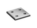 Connection plate, 76x76mm, 4x bore 9mm, aluminum, silver...