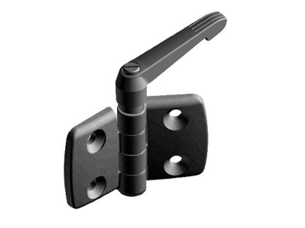 Combination hinge with clamping lever 25.25, plastic, not detachable, groove 8, dimension A1/A2 15.0mm