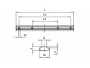 NS profile connector, 16x6mm, slot 8, guide bar, 4xM6, a=40/80mm, l=180mm, steel, galvanized, 4x screws DIN912, M6x10, 4x DIN washers 7349