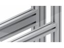 Plaatverbinderset, 40x80, bestaande uit: 1x plaatverbinder, 2x zelfvormende schroef S8x25, 2x glijblok Nut8, M8, 4x schroef M8x25, met binnenzeskant, staal, verzinkt