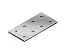 Connection plate, 76x156mm, 8x bore 9mm, aluminum, silver...