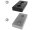 Transport- und Fußplatte, 50x100mm, M20, Befestigungslöcher für Schraube M10, Zinkdruckguß, schwarz pulverbeschichtet