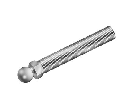Threaded rod, with ball 22mm, M20x125, wrench size 22, stainless steel 1.4301 / 1.4305
