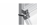 Metal hinge, with clamping lever, 40x80mm, slot 8, with elongated holes, not detachable, die-cast zinc, black powder-coated