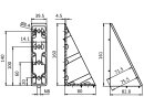 Set Winkel 40, 80x160mm, Nut 8, inkl. Abdeckkappe und Befestigungssatz