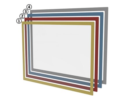 Finestra per documenti magnetica DIN A3 rosso RAL 3020 | VPA 10 pezzi