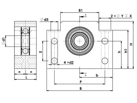 BF15 PALIER AVEC ROULEMENT LIBRE 20MM