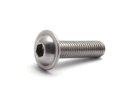 DIN 7380-2 truss-head screw with collar and hexagon socket, stainless steel A2, M3x10