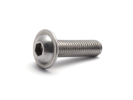 DIN 7380-2 truss-head screw with collar and hexagon socket, stainless steel A2, M6x14