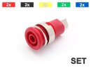 Safety built-in socket, flat plug 6mm, 10 pieces in a set...