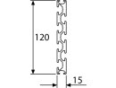Perfil de aluminio 120x15L B tipo ranura 8, 2,42kg/m,...