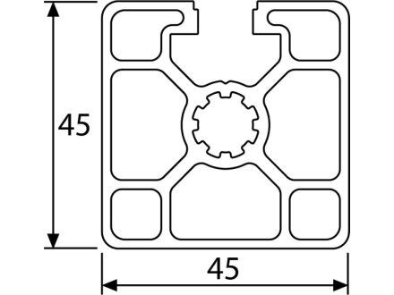 Profilato alluminio 40x40 scanalatura 10 tipo B