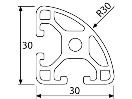 DOLD Mechatronik  Designprofil / Aluminiumprofil 30x30L - Radius