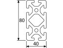 Profilo in alluminio 40x80S (pesante) I tipo con...