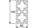 Perfil de aluminio 80x160S (pesado) I tipo ranura 8,...