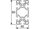 Perfil de aluminio 40x80E (eco) I tipo ranura 8,...