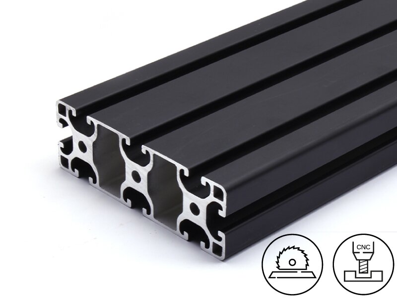 Profilé aluminium 30x30 fente 8 mm - anodisé noir