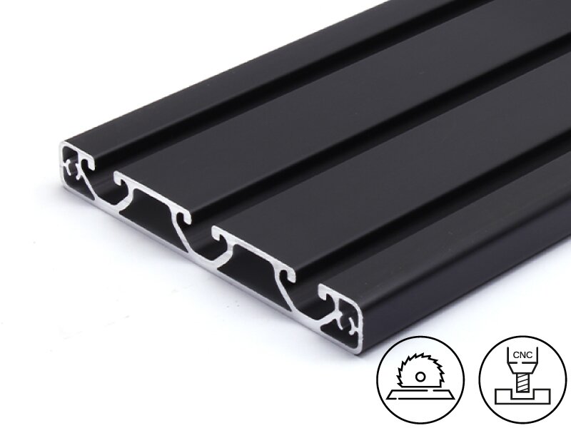 Profilé aluminium 30x30 4 fentes 8 mm anodisé noir
