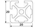 Design Aluminiumprofil 20x20 L 2NV 90° I Typ Nut 5 Alu Profil - Standardlänge  1000mm