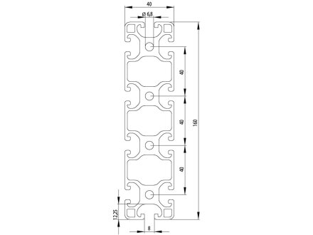 DOLD Mechatronik  Aluminiumprofil schwarz 40x40 L I Typ Nut 8 leicht, 1,25  €