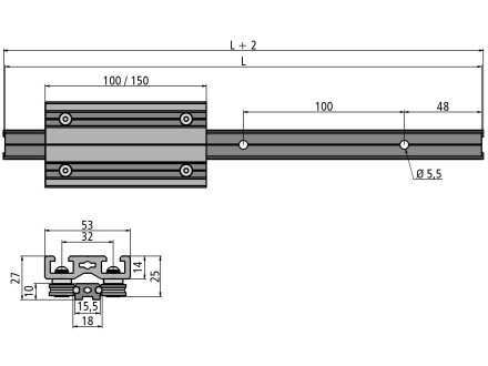 Linear Rail Aluminum Composite Lsv 4 18 16 60