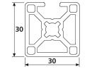 Design Aluminiumprofil 30x30 L 3 Nuten v. B Typ Nut 8 Alu Profil - Standardlänge  200mm